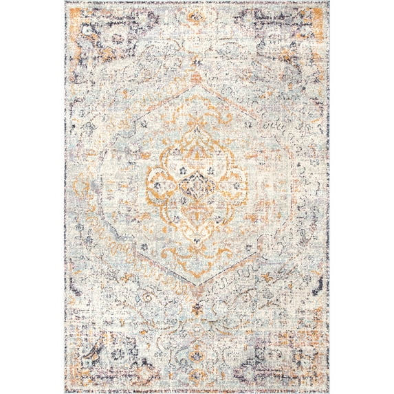 nuLOOM Maranda Vintage Medallion Area Rug, 8' x 10', Beige