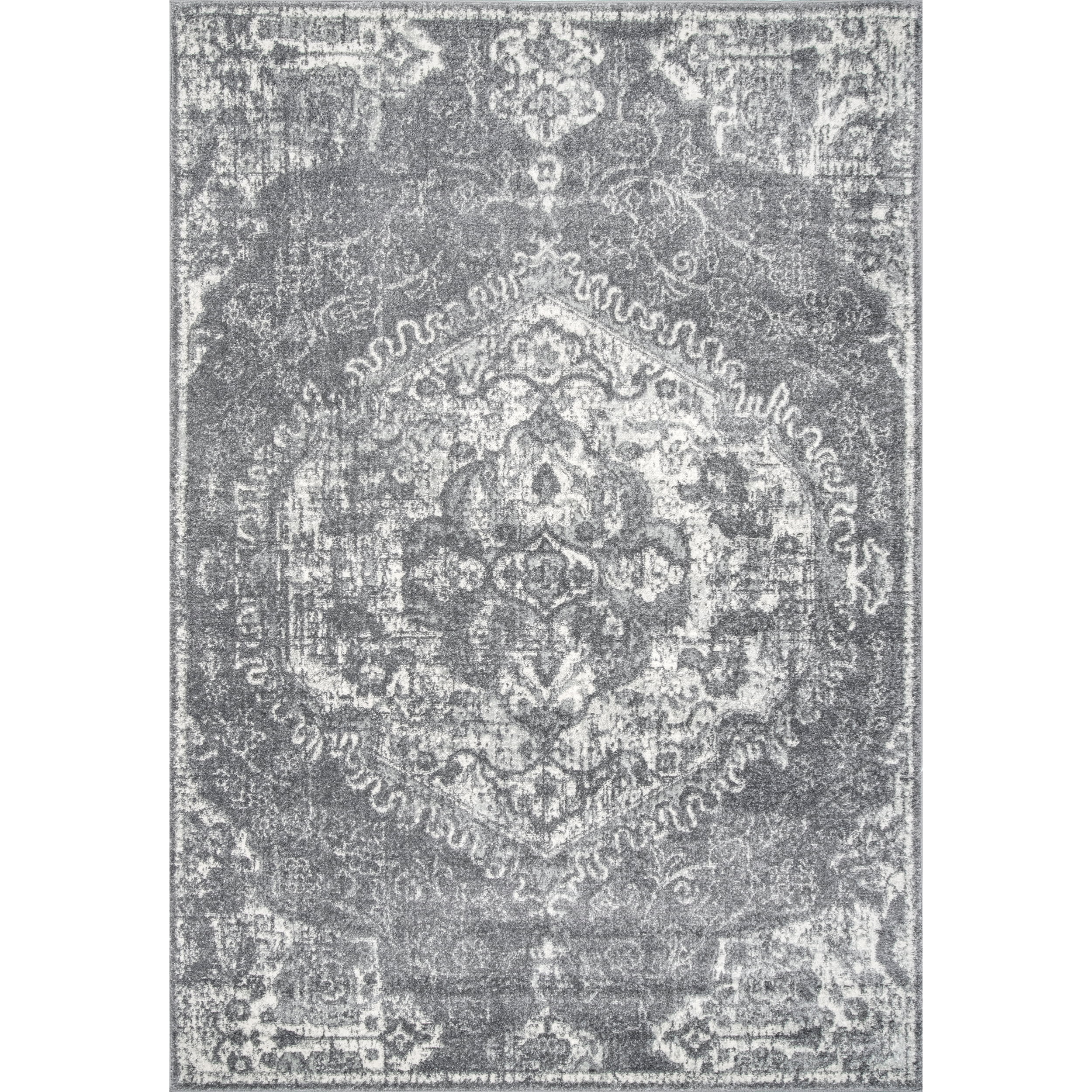 nuLOOM Maranda Vintage Medallion Area Rug, 8' x 10', Dark Gray