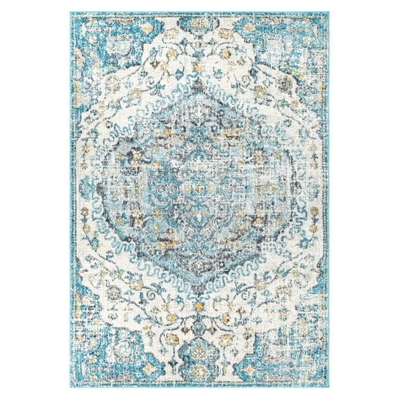 nuLOOM Maranda Vintage Medallion Area Rug, 8' x 10', Turquoise