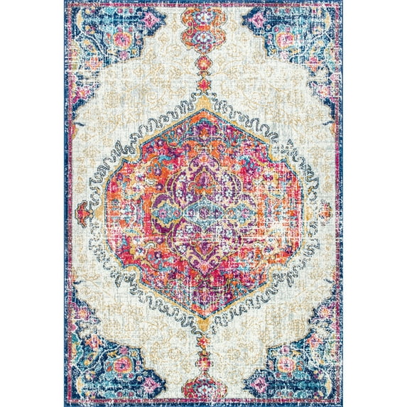nuLOOM Maranda Vintage Medallion Area Rug, 9' 10" x 14', Multi