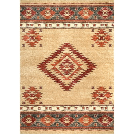nuLOOM Margene Tribal Diamond Area Rug, 8' x 10', Beige