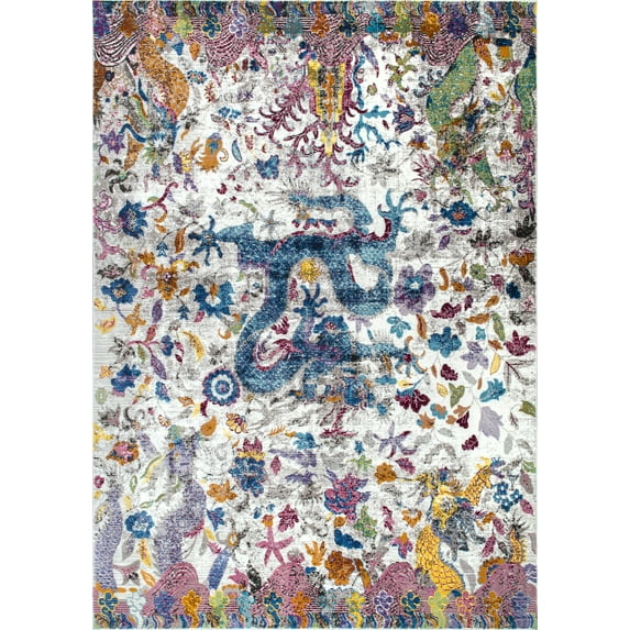 nuLOOM Margo Floral Dragon Area Rug