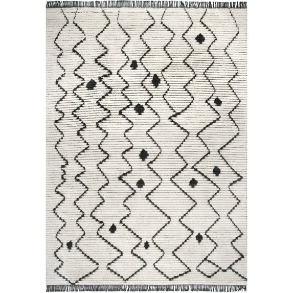 nuLOOM Mari Moroccan Soft Shag Fringe Area Rug, 8' 10" x 12', Beige