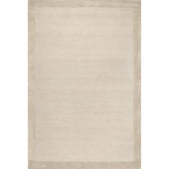 nuLOOM Marianne Handmade Wool Border Area Rug, 7' 6" x 9' 6", Beige