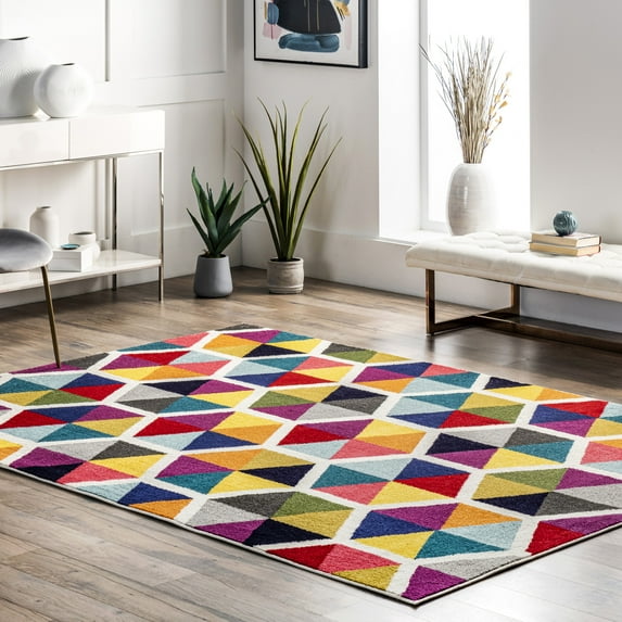 nuLOOM Maris Colorful Geometric Tiles Area Rug, 10' x 14', Maris Multicolor