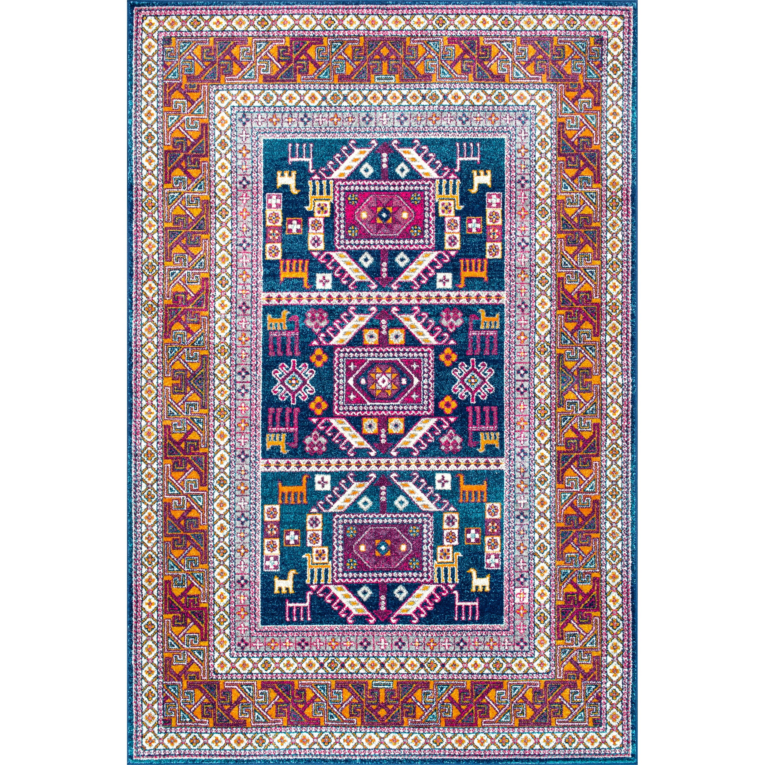 Bosphorus 38'' Navy Synthetic Handmade Rectangular Area Rug