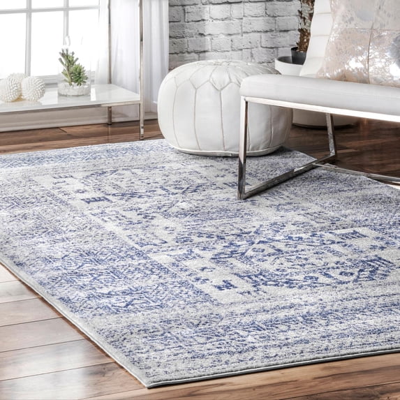 nuLOOM Marisela Tribal Area Rug, 8', Light Blue