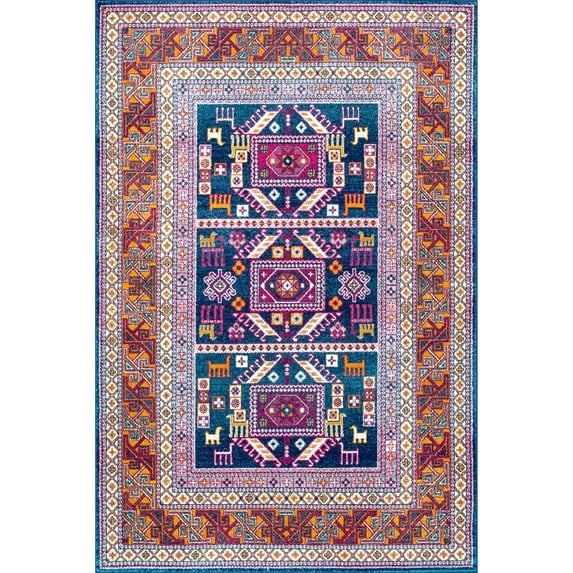nuLOOM Marisela Tribal Area Rug, 8', Navy