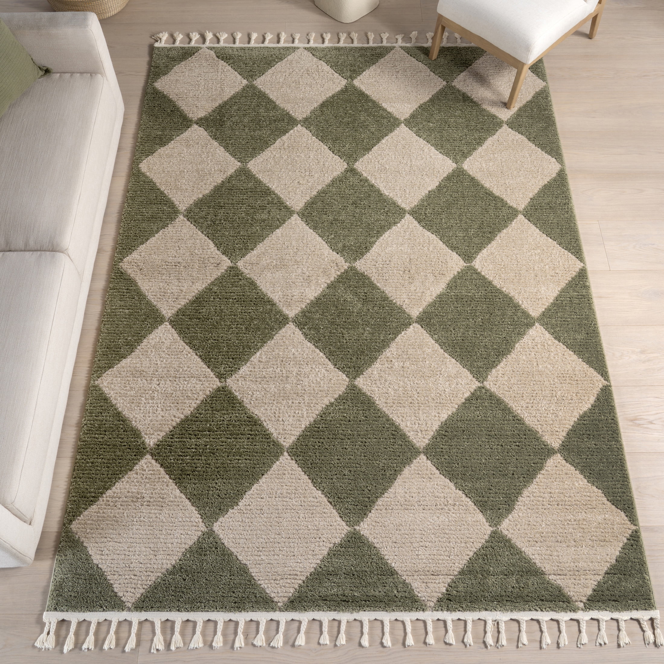 nuLOOM Marissa High/Low Diamond Tassel Area Rug, 4' x 6', Marissa
