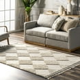 thumbnail image 1 of nuLOOM Marissa High/Low Diamond Tassel Area Rug, 8' x 8', Square, Marissa Beige, 1 of 9