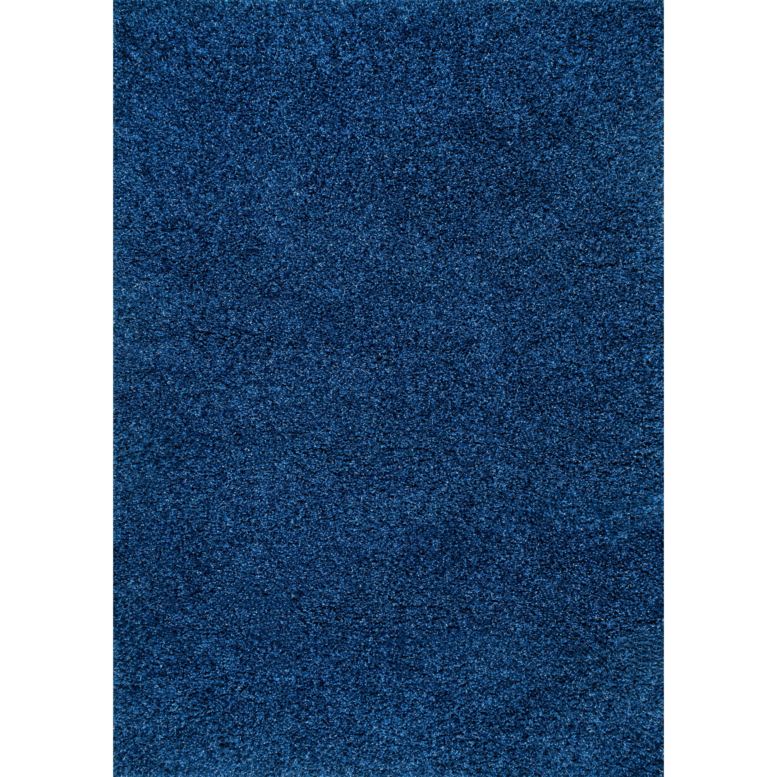 Marleen Plush Solid Blue Shag Rug 2' x 3'