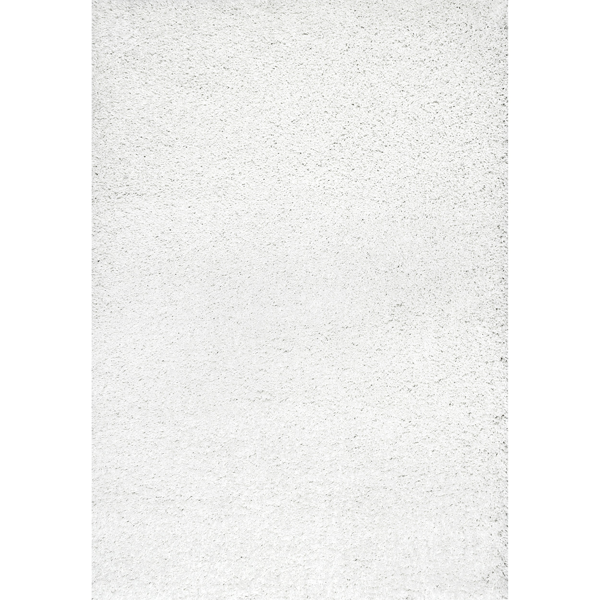 Cozy White Synthetic 8' x 10' Handmade Tufted Shag Rug