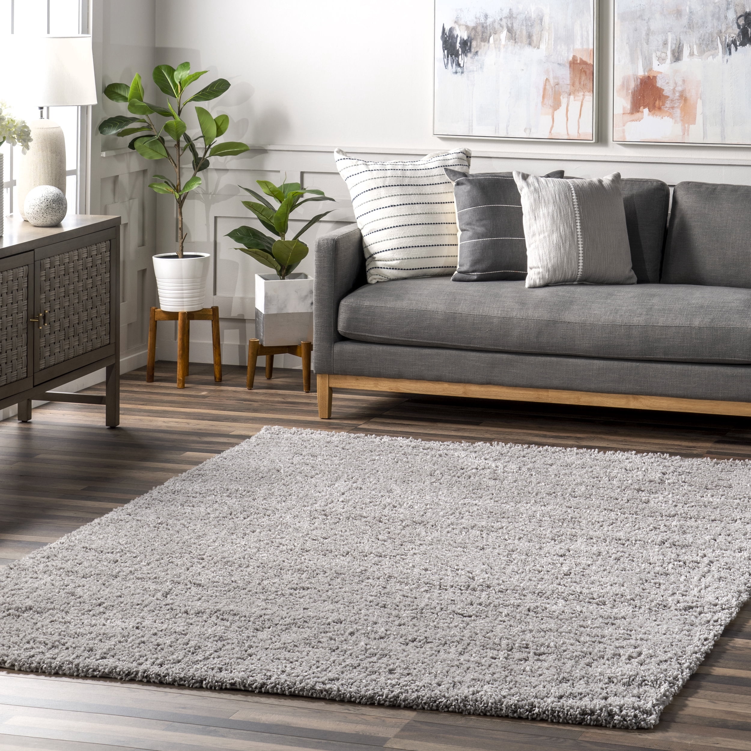 nuLOOM Marleen Contemporary Shag Area Rug, 12' x 18', Silver