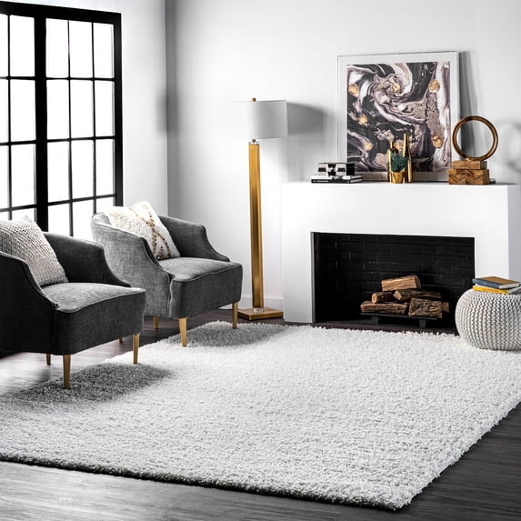 nuLOOM Marleen Contemporary Shag Area Rug, 5' 3" x 7' 6", Off White
