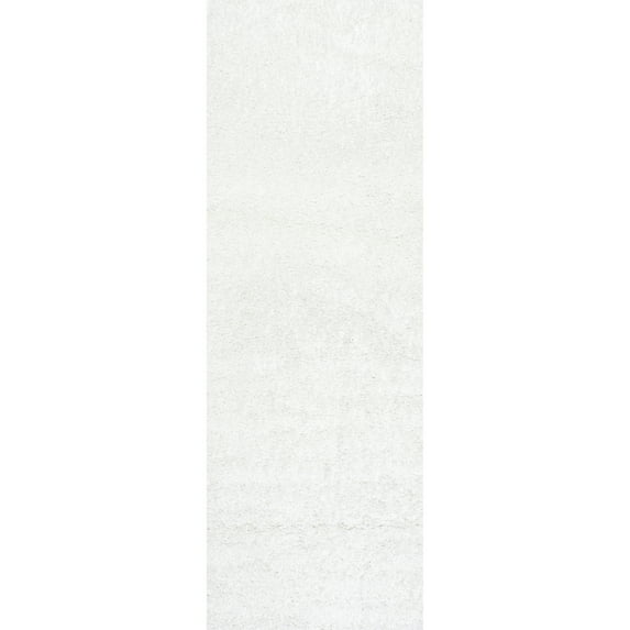 nuLOOM Marleen Contemporary Shag Runner Rug, 2' 6" x 12', Off White