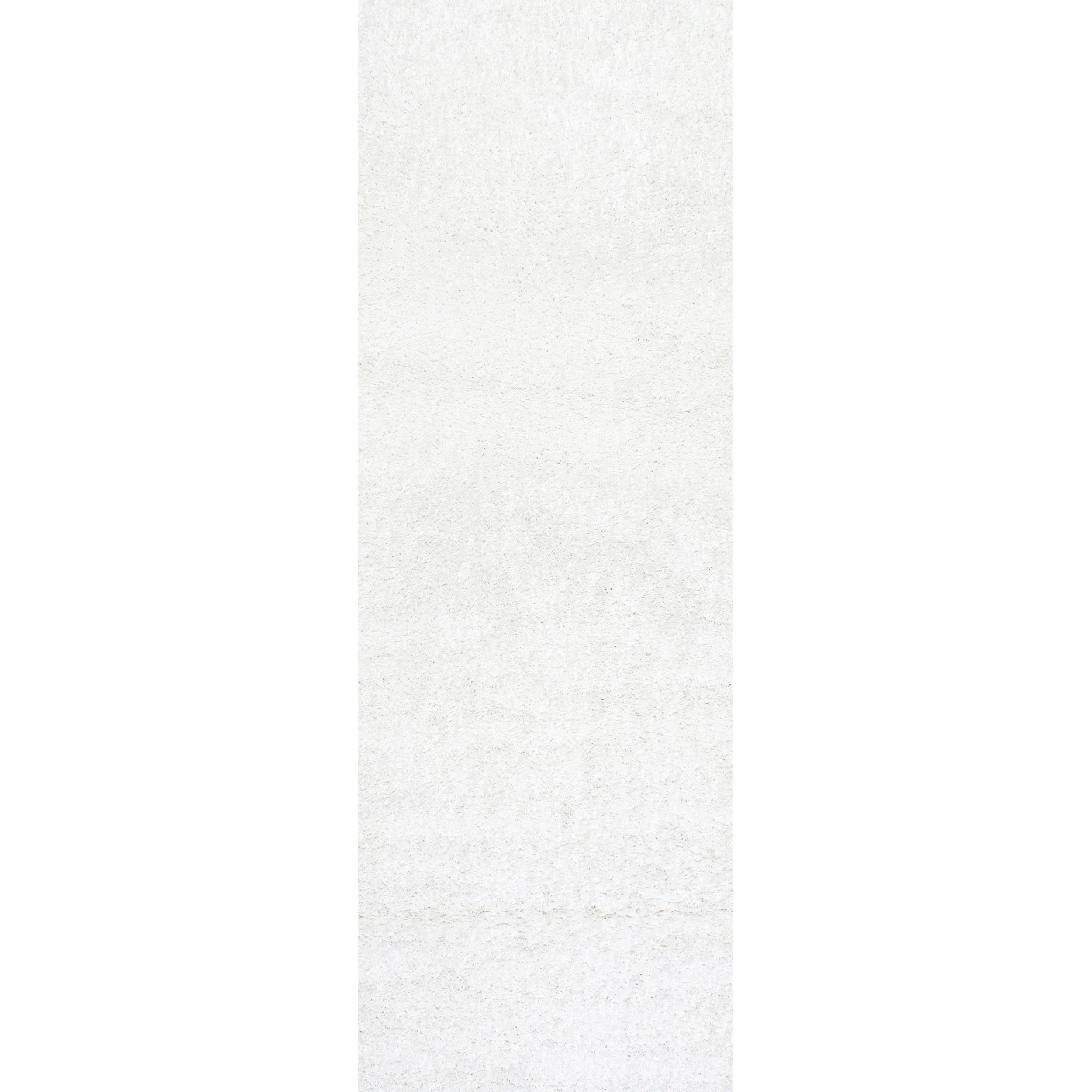 Luxurious White Shag Runner Rug, 2' 6" x 6', Easy Care Synthetic