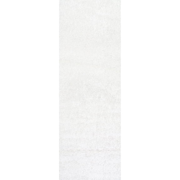 nuLOOM Marleen Contemporary Shag Runner Rug, 2' 6" x 6', Off White