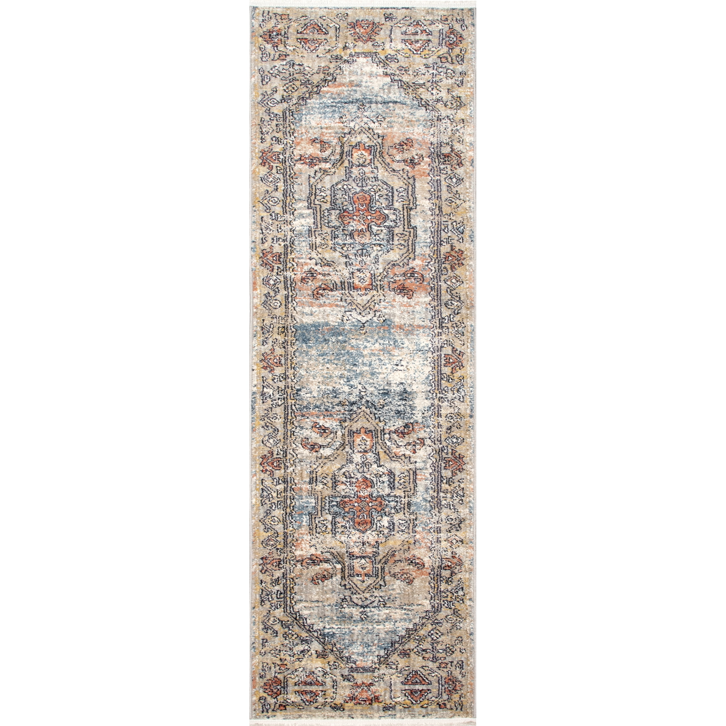 Regal Marley Medallion 32" Synthetic Area Rug with Fringe