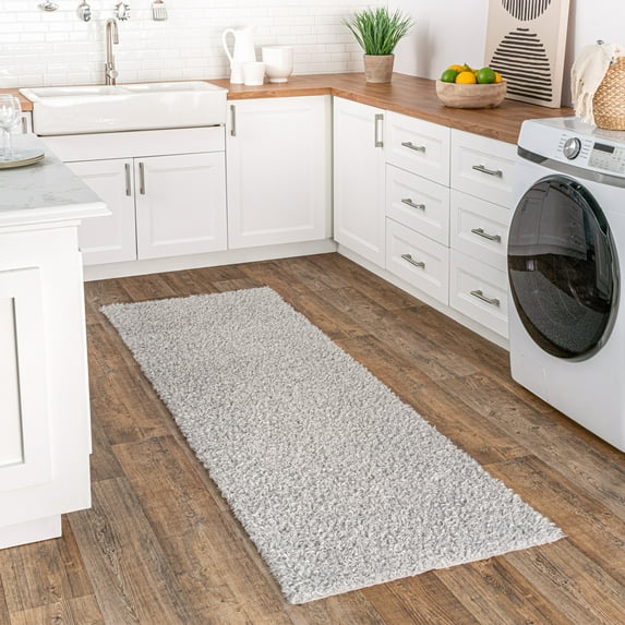 nuLOOM Marlow Machine Washable Soft Shaggy Faux Sheepskin Area Rug, 2' 6" x 8', Runner, Marlow Light Grey