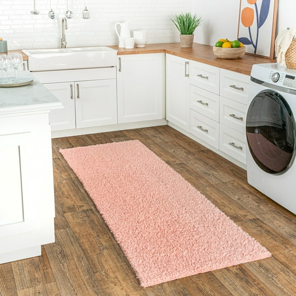 nuLOOM Marlow Machine Washable Soft Shaggy Faux Sheepskin Area Rug, 2' 6" x 8', Runner, Marlow Pink