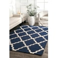 thumbnail image 1 of nuLOOM Marrakech Trellis Wool Runner Rug, 2' 6" x 10', Navy, 1 of 2