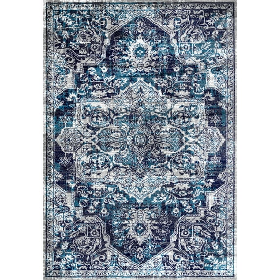 nuLOOM Maryanne Medallion Area Rug, 6', Blue