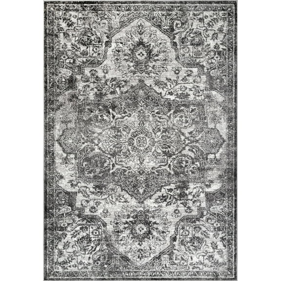 nuLOOM Maryanne Transitional Medallion Gray Area Rug, 3' x 5', Machine Made