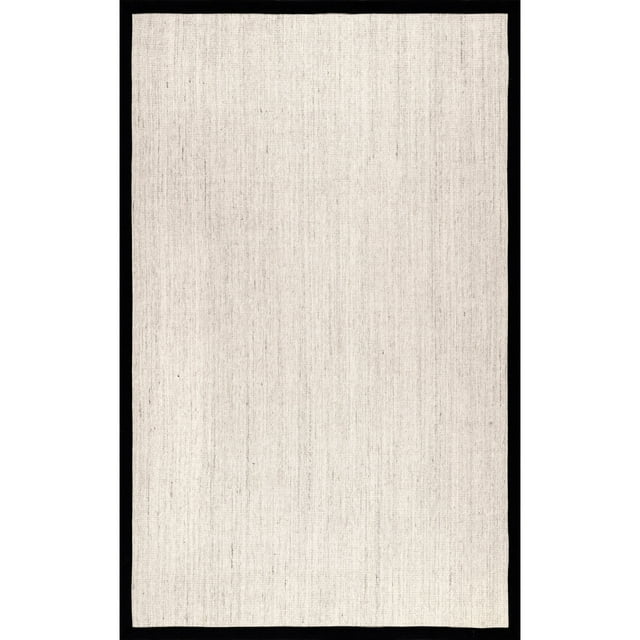 nuLOOM Maryjo Bordered Sisal Area Rug, 4' x 6', Black