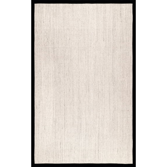 nuLOOM Maryjo Bordered Sisal Area Rug, 4' x 6', Black