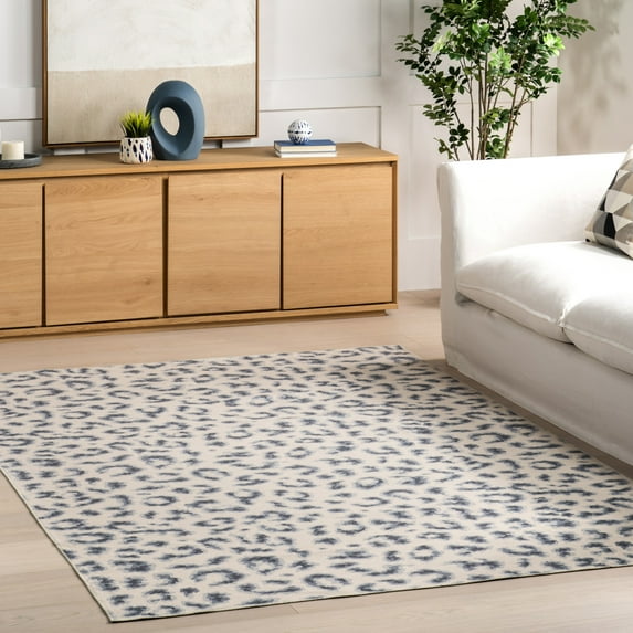 nuLOOM Mason SpinClean Machine Washable Contemporary Leopard Print Area Rug, 5' x 8', Mason Blue