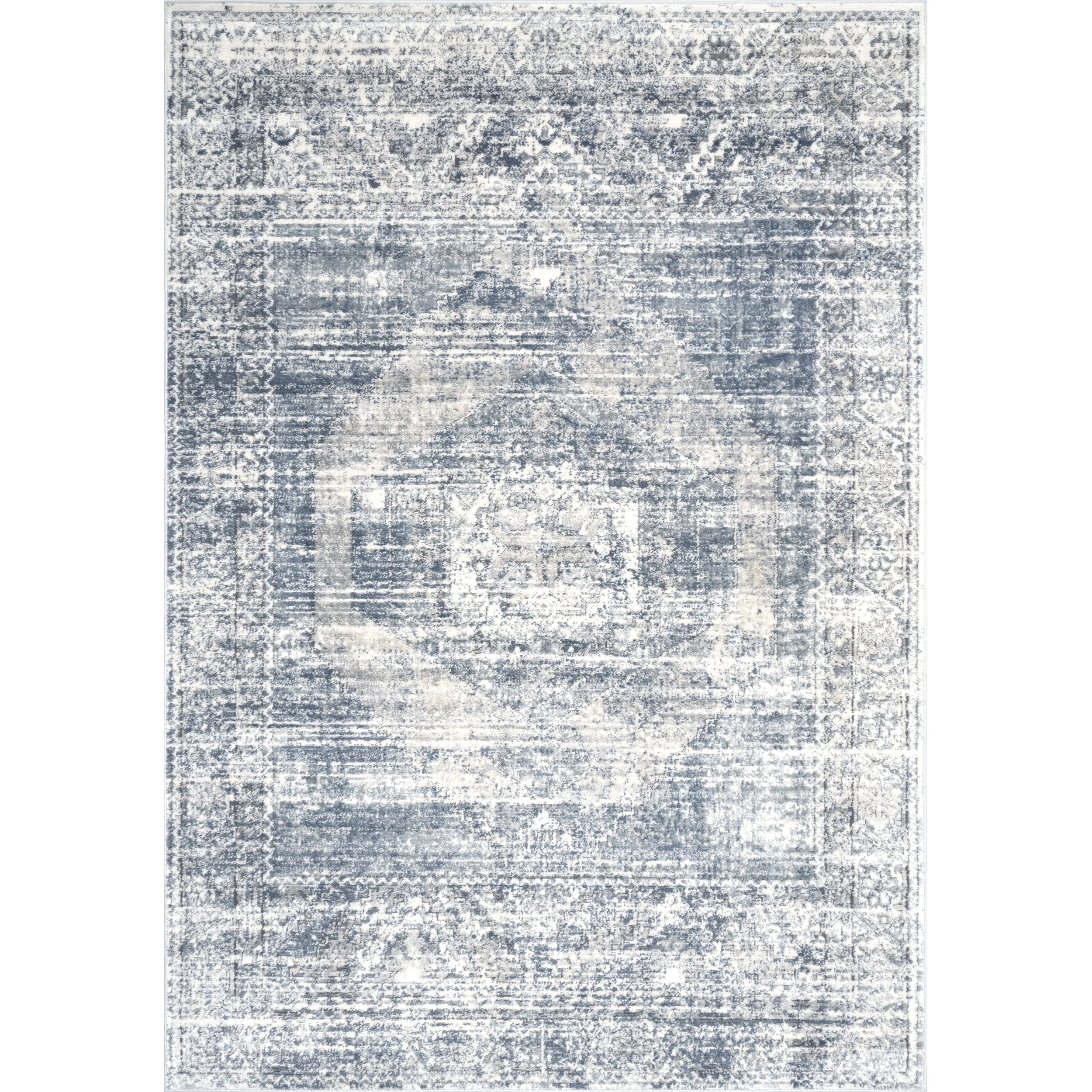 nuLOOM Matisse Distressed Vintage Area Rug, 6' 7" x 9', Blue