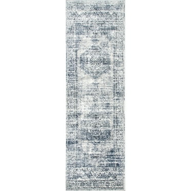 nuLOOM Matisse Distressed Vintage Runner Rug, 2' x 8', Blue