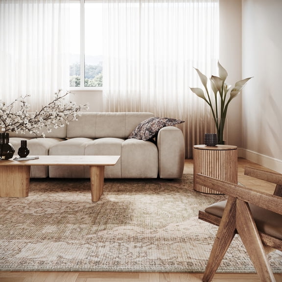 nuLOOM Mavirae Hand Loomed Wool Area Rug, 5' x 8', Mavirae Green