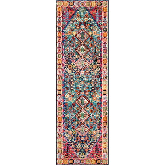 nuLOOM Meadow Vintage Vibrant Runner Rug, 2' 6" x 8', Multi