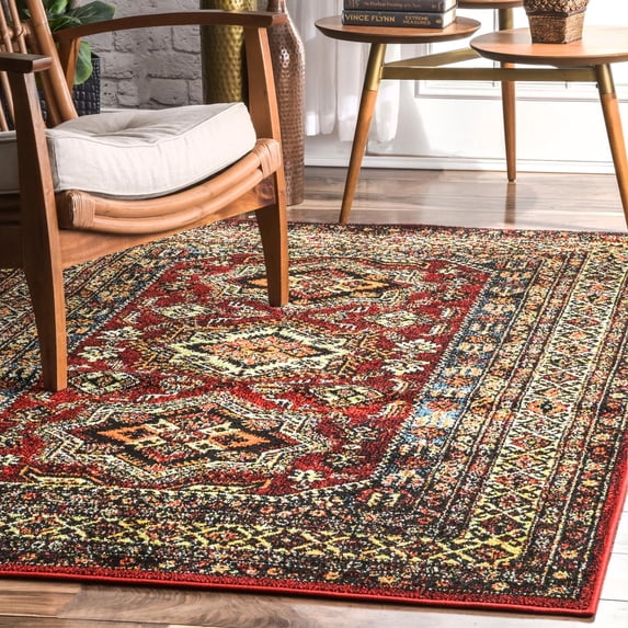 nuLOOM Medieval Randy Indoor/Outdoor Area Rug, 5', Red