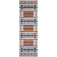 thumbnail image 1 of nuLOOM Melissa Abstract Bohemian Indoor/Outdoor Runner Rug, 2' 6" x 8', Blue, 1 of 2