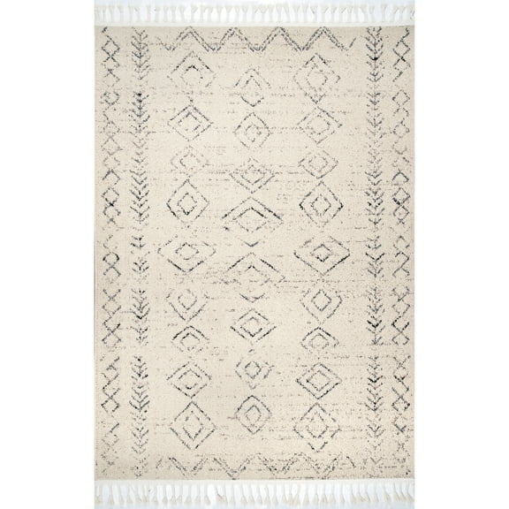 nuLOOM Meredith Moroccan Area Rug, 4' x 6', Ivory