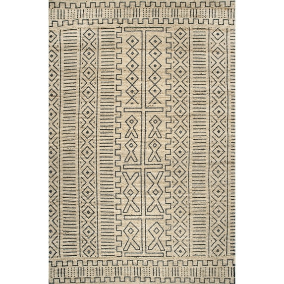 nuLOOM Micaela Tribal Braided Jute Area Rug, 9' x 12', Grey