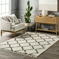 thumbnail image 1 of nuLOOM Michelle Diamond Trellis Tassel Area Rug, 3' x 5', Michelle Off-white, 1 of 6