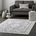 thumbnail image 1 of nuLOOM Mila SpinClean Machine Washable Diamond Trellis Area Rug, 6' x 6', Square, Mila White, 1 of 8