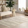 thumbnail image 1 of nuLOOM Mina SuperiorWash Modern Stripes Reversible Machine Washable Area Rug, 5' x 8', Mina Beige, 1 of 13