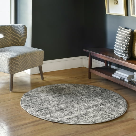 nuLOOM Deedra Modern Abstract Area Rug, 5', Round, Deedra Grey