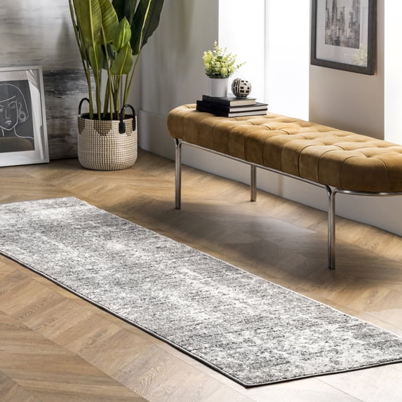 nuLOOM Deedra Modern Abstract Area Rug, 2' 6" x 12', Runner, Deedra Grey
