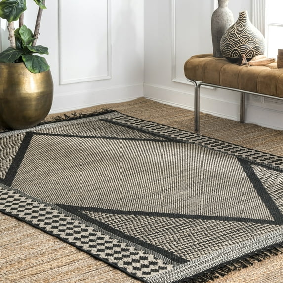 nuLOOM Indoor/Outdoor Modern Diamond Carolyn Area Rug, 9' x 12' 6", Carolyn Grey