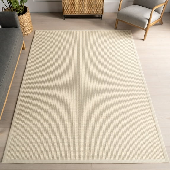 nuLOOM Monica Geometric Wool Area Rug, 5' x 8', Ivory