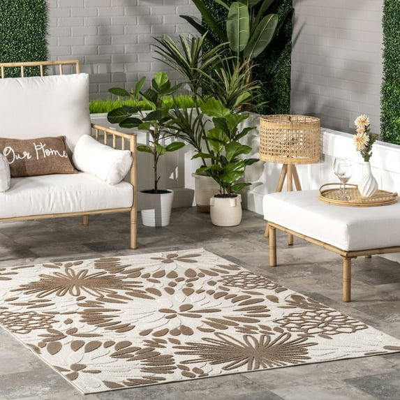 nuLOOM Monique Floral Indoor/Outdoor Area Rug, 5' x 8', Beige