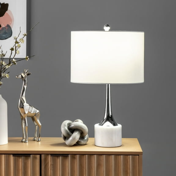 nuLOOM Monty 26" Metal Table Lamp, 24" H x 15" W x 15" D, White