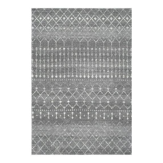 nuLOOM Moroccan Blythe Area Rug, 3' x 5' Oval, Gray