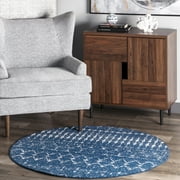 nuLOOM Moroccan Blythe Area Rug, 4' Round, Blue