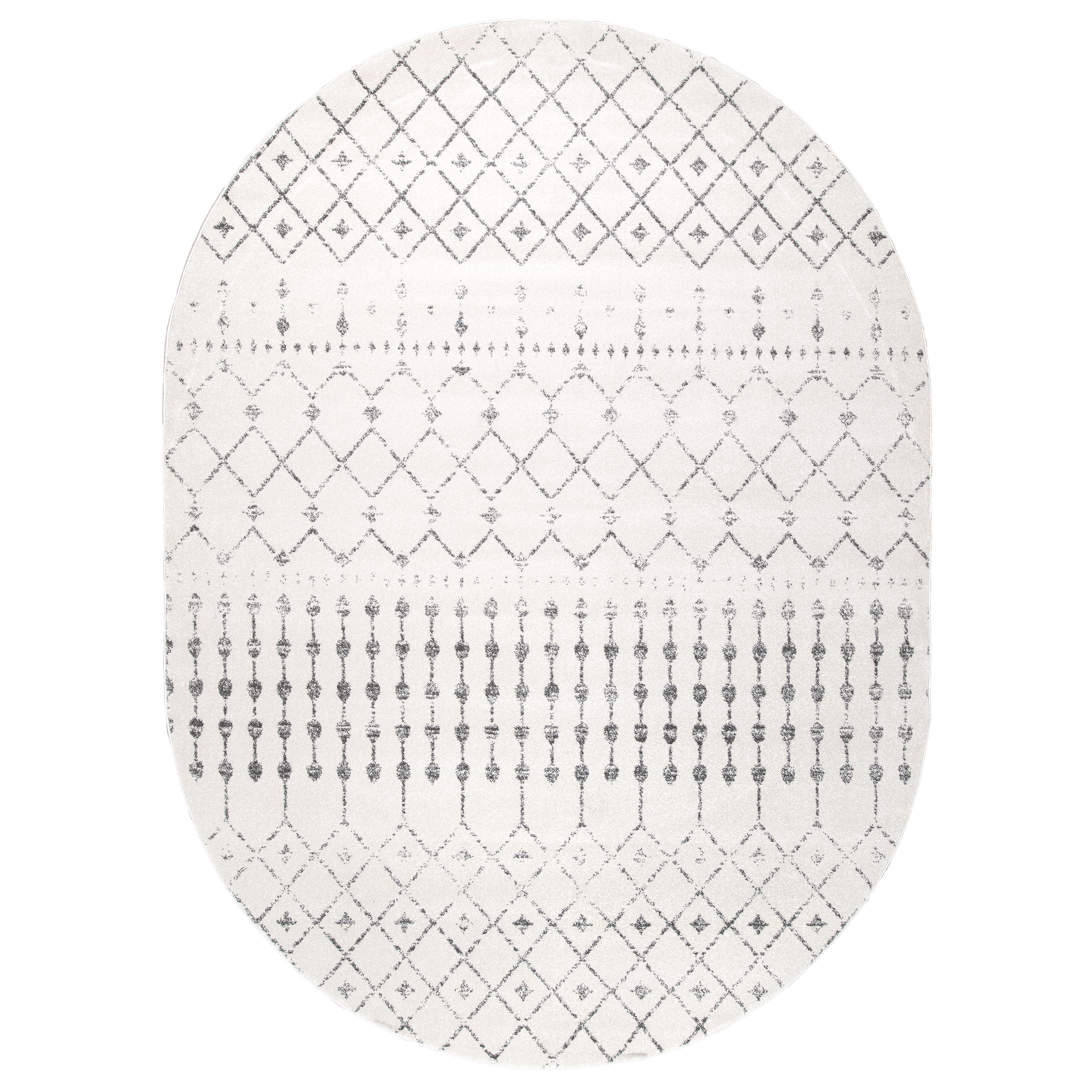 nuLOOM Moroccan Blythe Area Rug, 6' 7" x 9' Oval, Gray